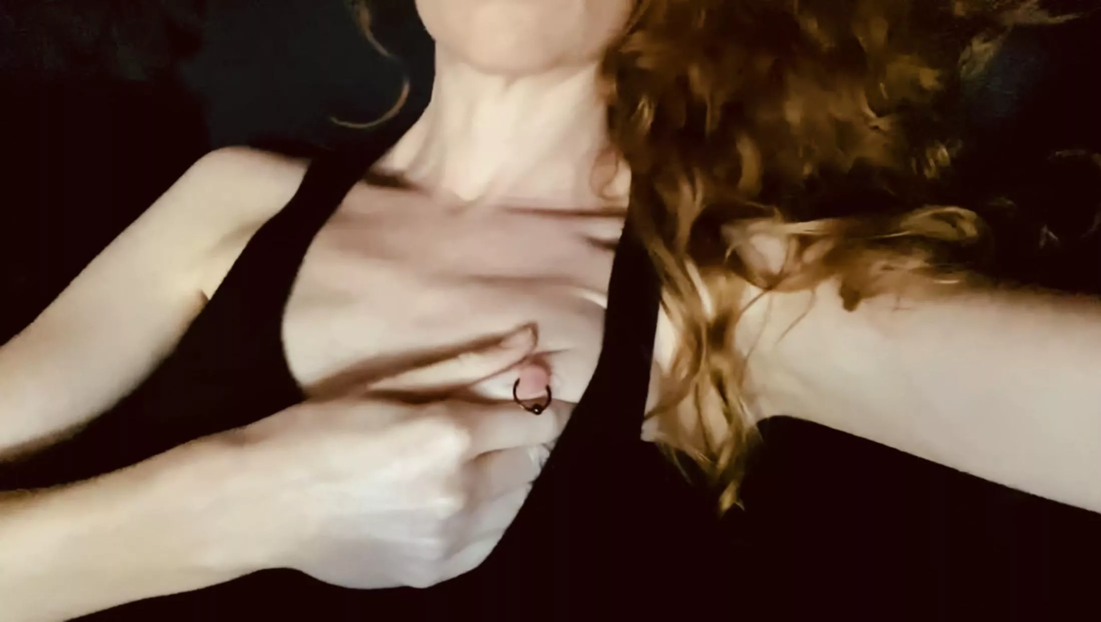 Pierced cute pink gumdrop nipples