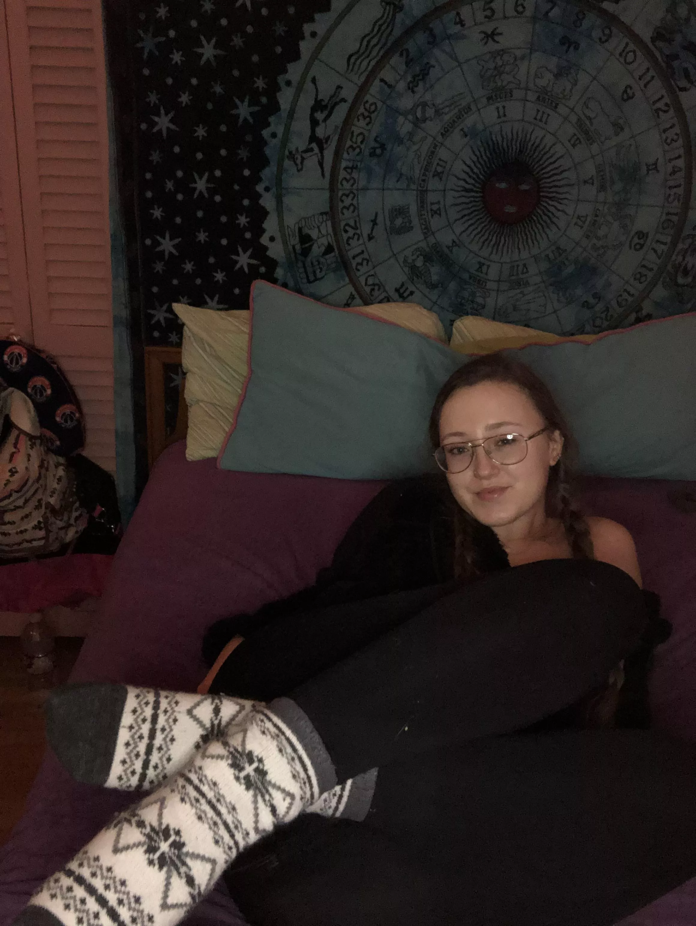 Pigtail braids and thick warm socks 😋 Pigtail braids and thick warm socks 😋