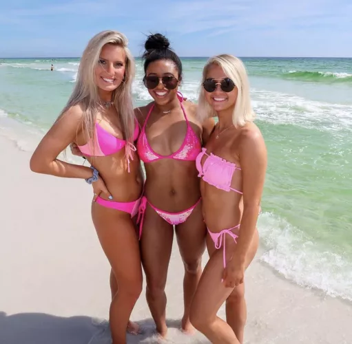 pink bikinis