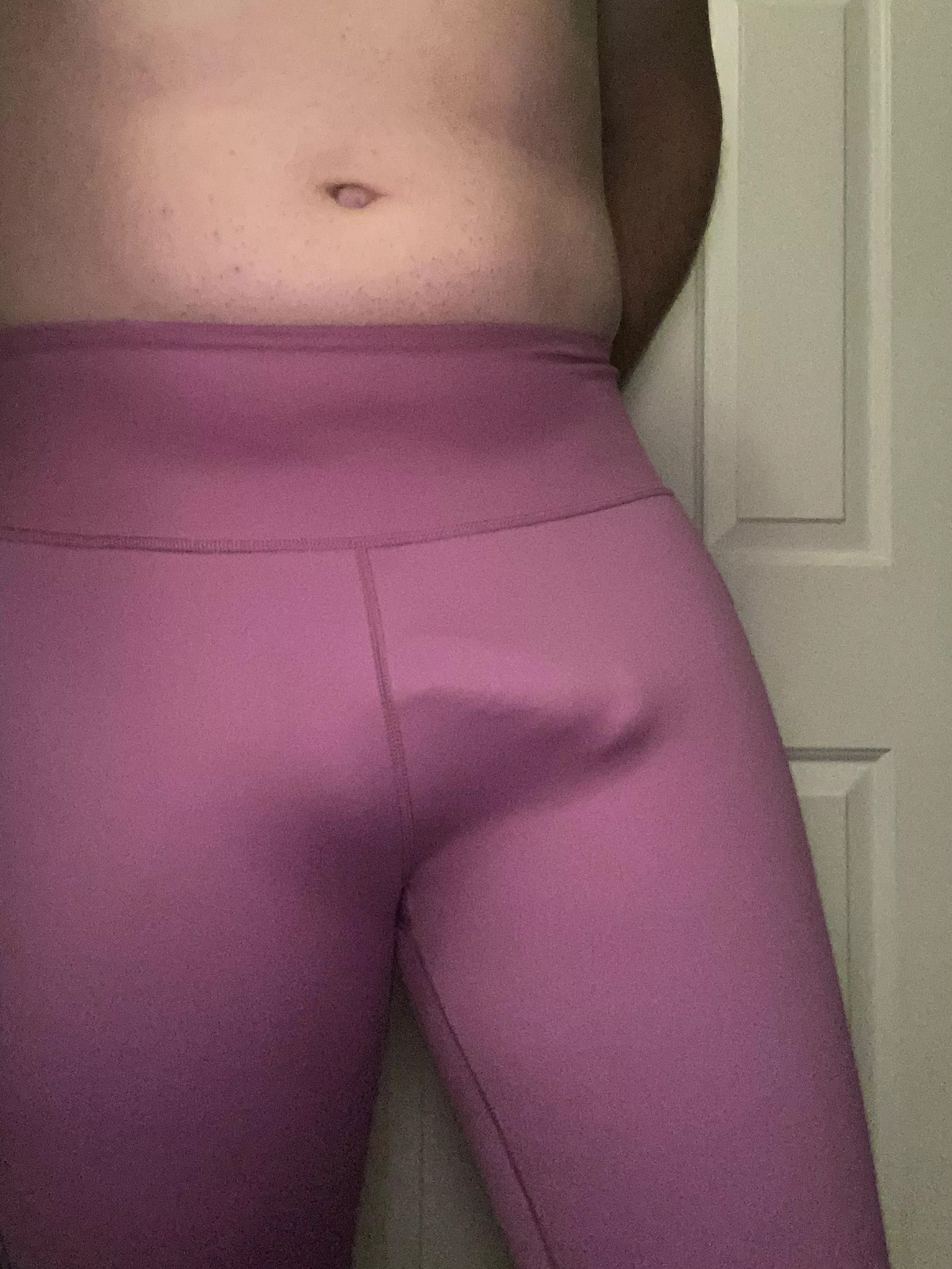Pink leggings don’t leave much to the imagination.