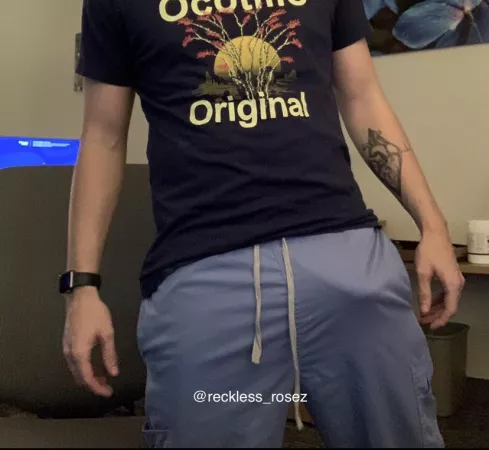 Pitching a tent in my scrubs Pitching a tent in my scrubs