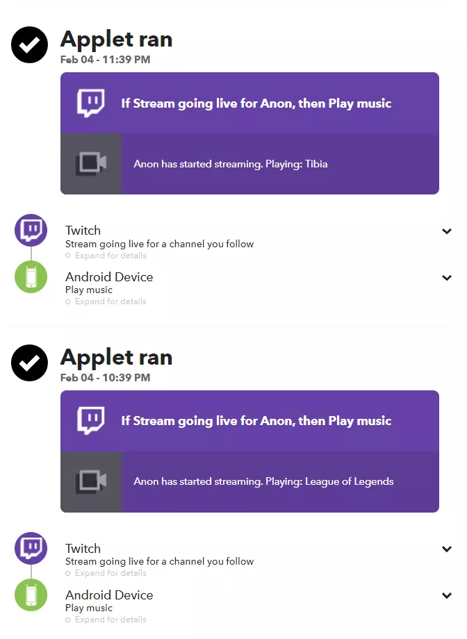 Play Music when stream starts (IFTTT applet) repeats every hour - any fix?