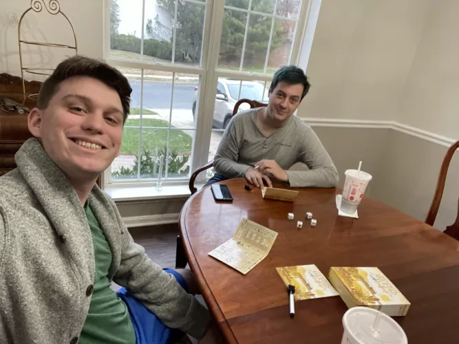 Playing railroad ink with the bf :)