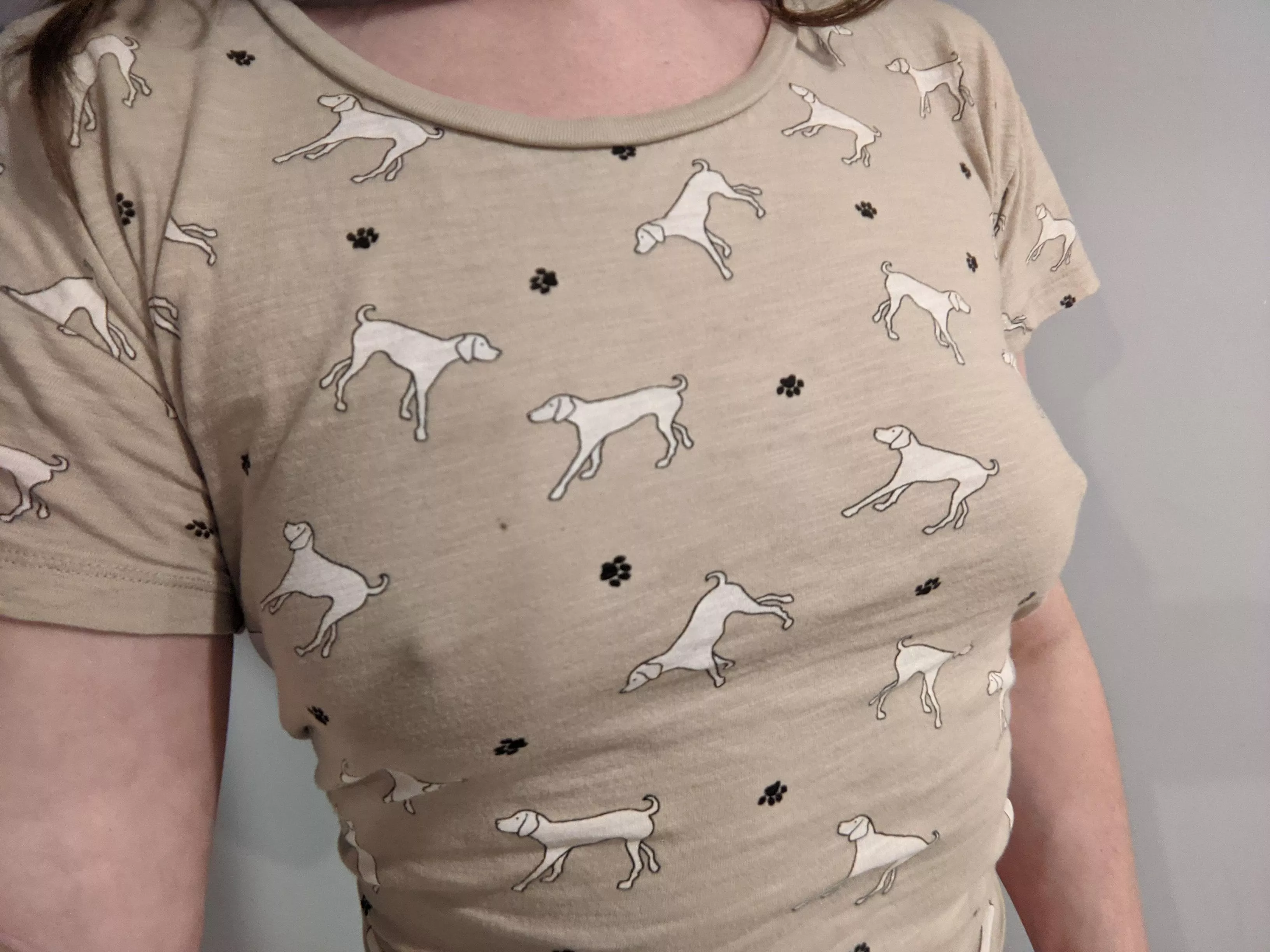 Poking through my dog shirt Poking through my dog shirt