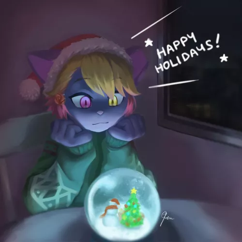 pondering my snow globe (happy holidays! by @rozerem_)
