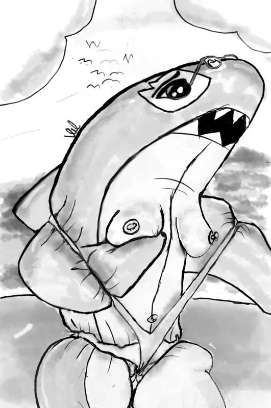 Pool Shark [F Human -> Inflatable Shark] by viltovil [OC]