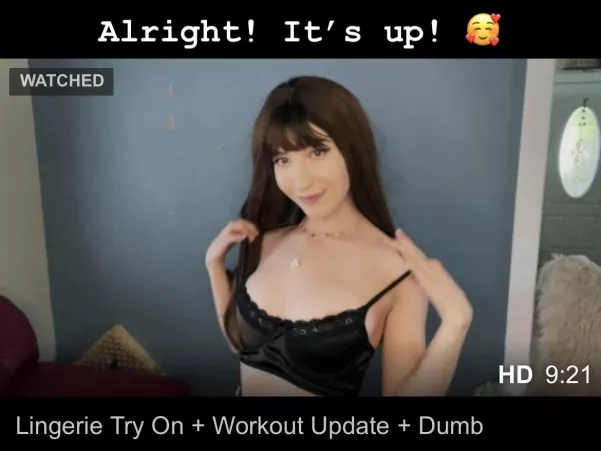 Popping on to say , I uploaded a new Pornhub video! It’s silly as usual of course 😅 link in comments Popping on to say , I uploaded a new Pornhub video! It’s silly as usual of course 😅 link in comments
