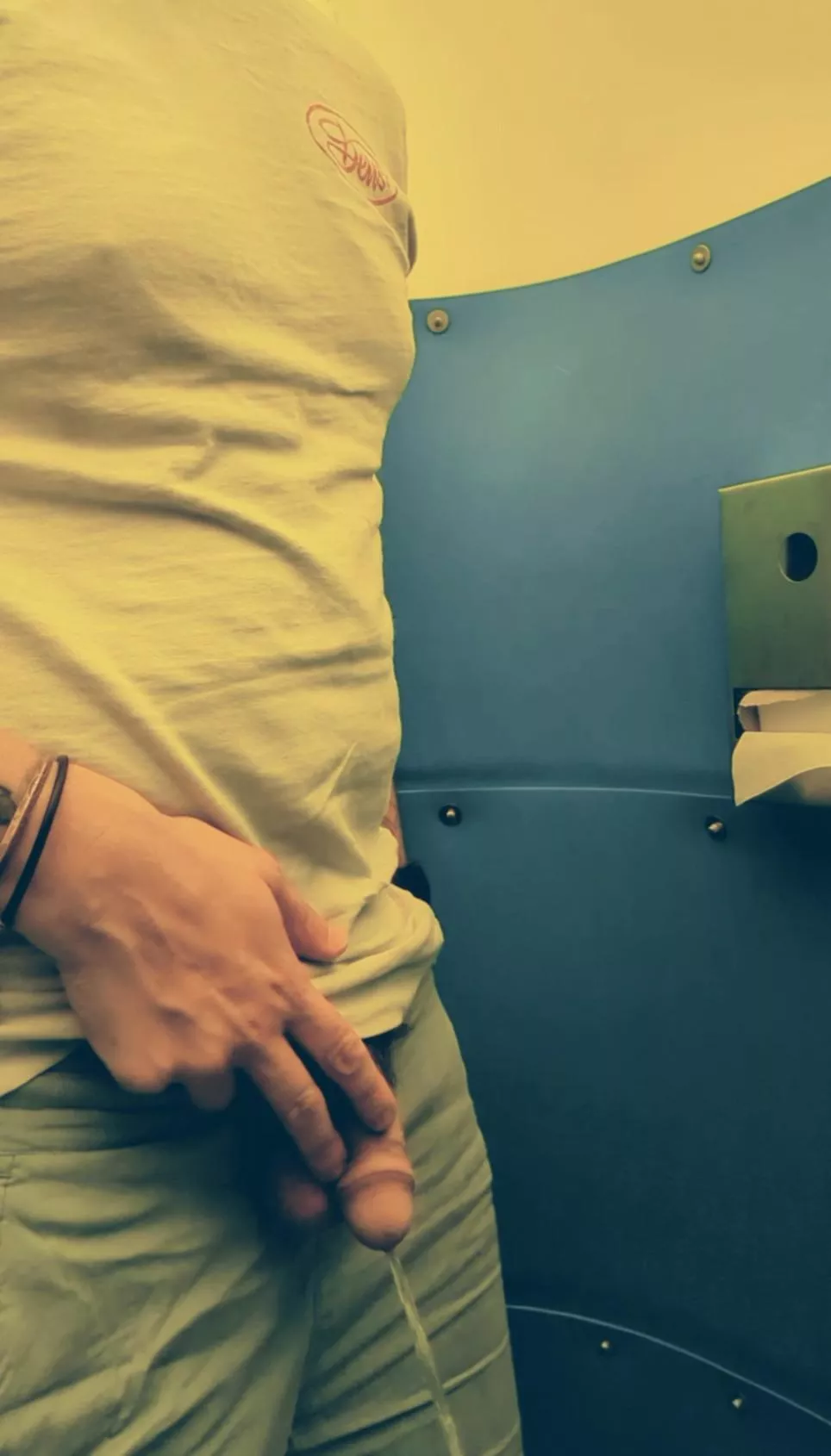 Portaloo piss, pity there wasn't some mouth waiting for it