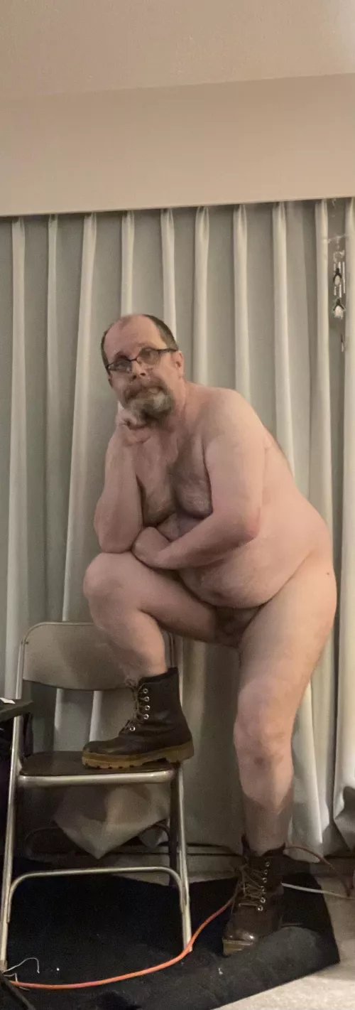 Posing in boots
