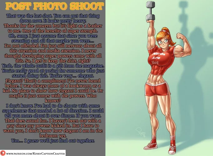 Post Photo Shoot [light femdom][muscle girl][implied sex]