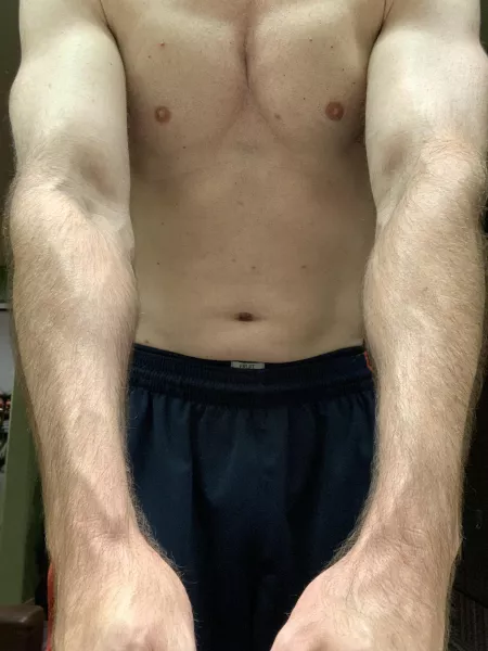 Post workout furry forearms Post workout furry forearms