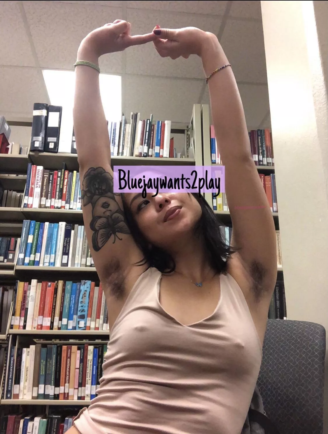Pov: you catch me showing off my hairy pits at the school library ? (and you secretly like it!)