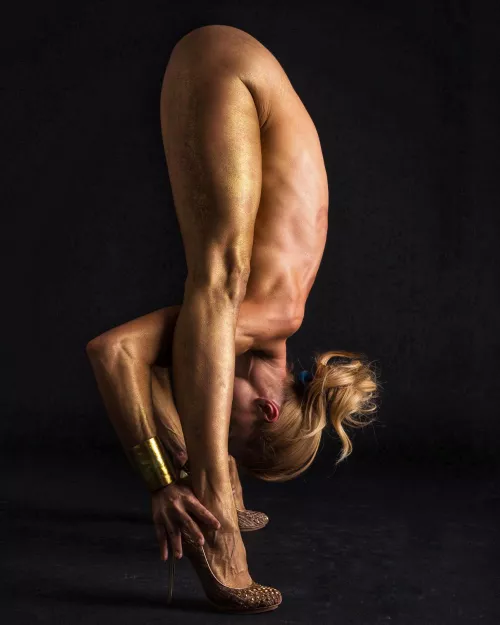 Prasarita Padottanasana in the stilettos