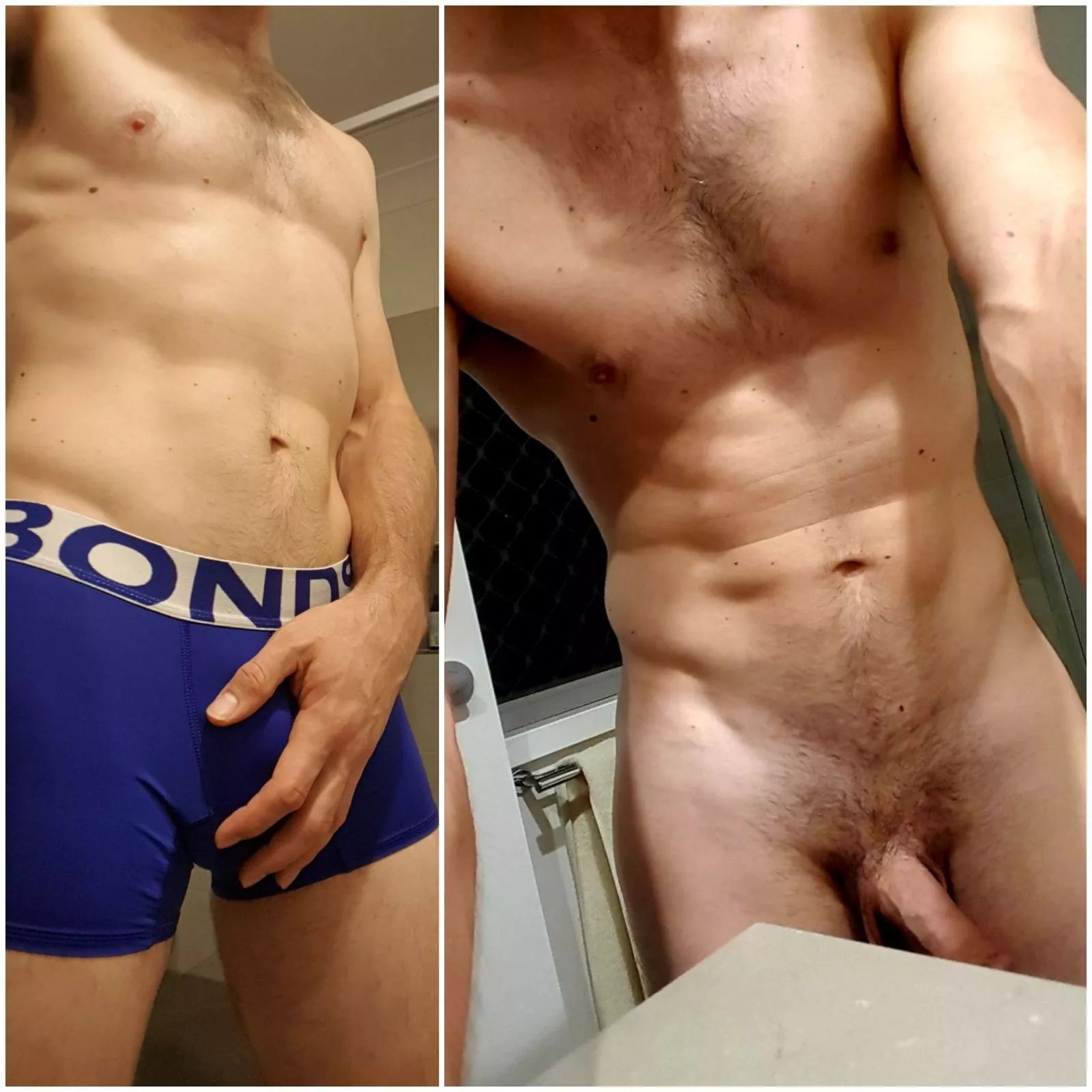 Pre and post shower ie dirty and clean (but dirty š) Pre and post shower ie dirty and clean (but dirty š)