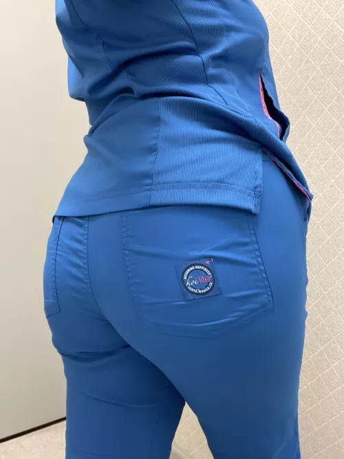 Pre work booty pic. Anyone like scrubs?