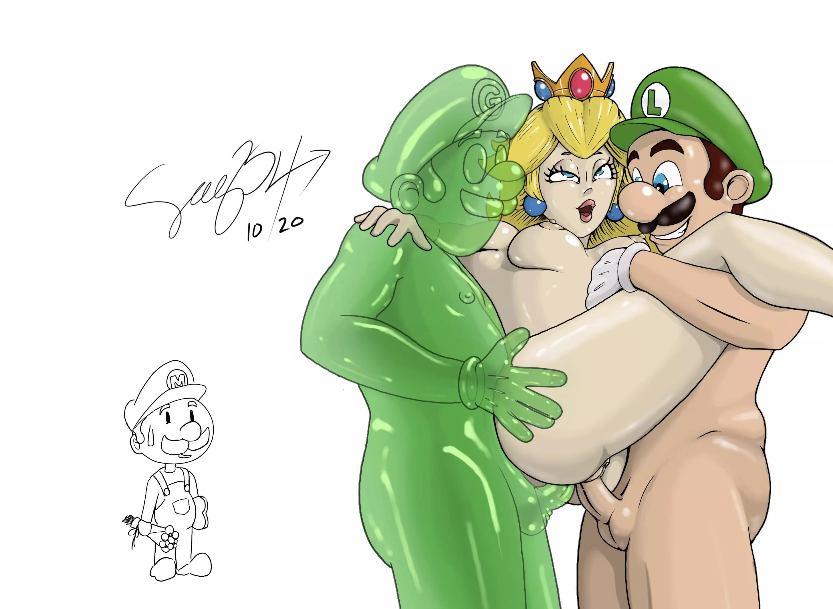 Luigi x bowser porn
