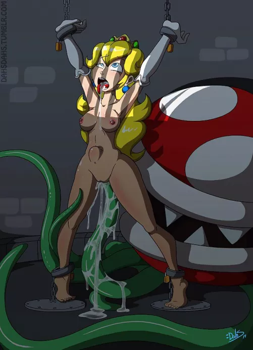 Princess peach held captive by piraña plants Princess peach held captive by piraña plants