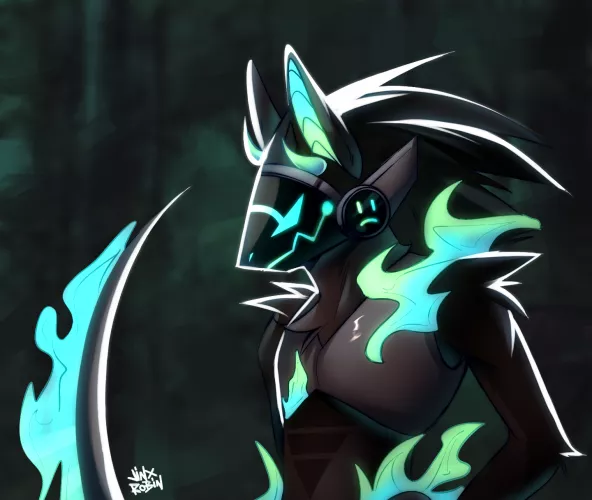 Protogen commish!! (art by me, @RobinJinx_ )