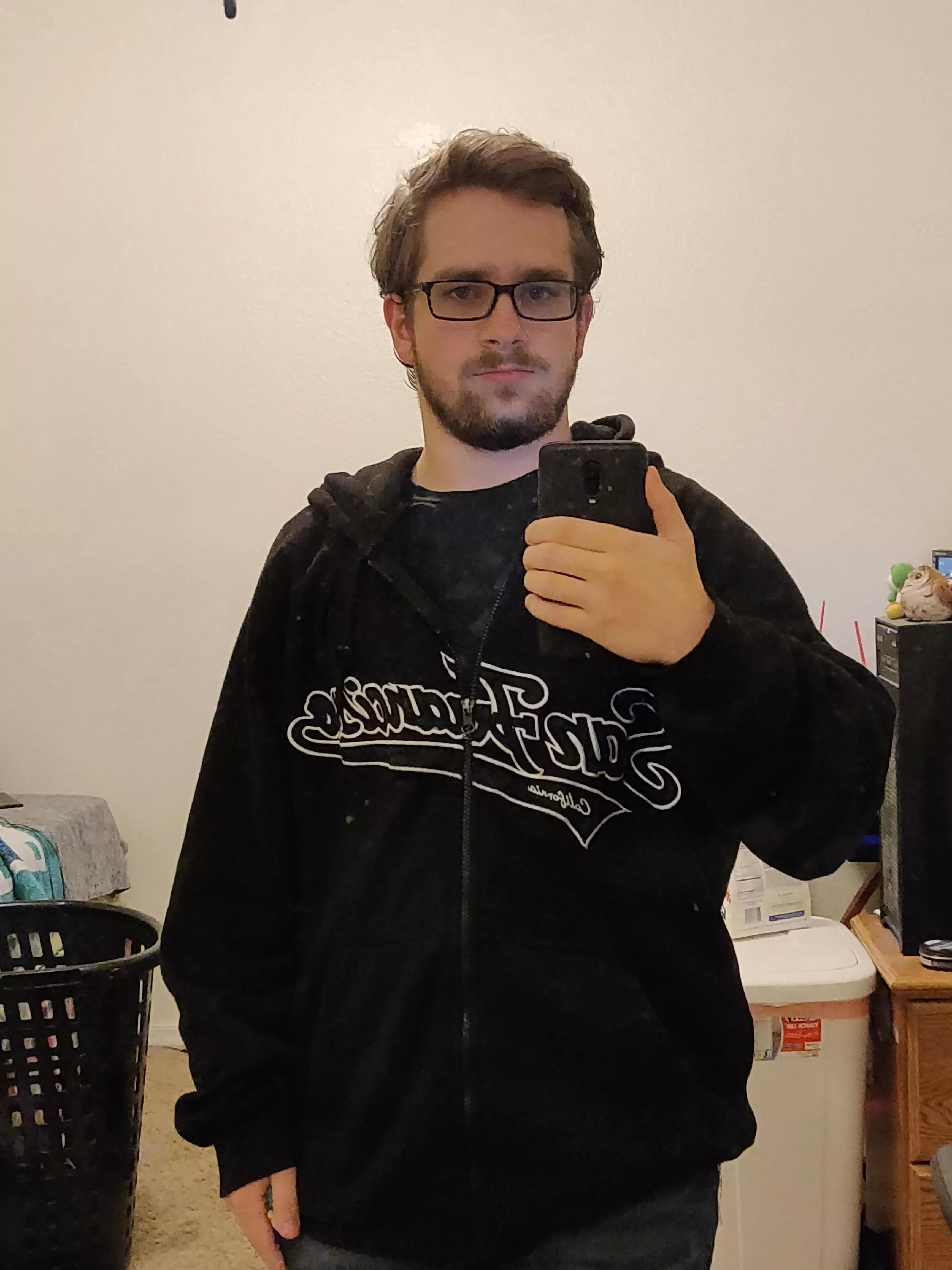 PSA: Online dating is dumb. Here have a hoodie selfie :)