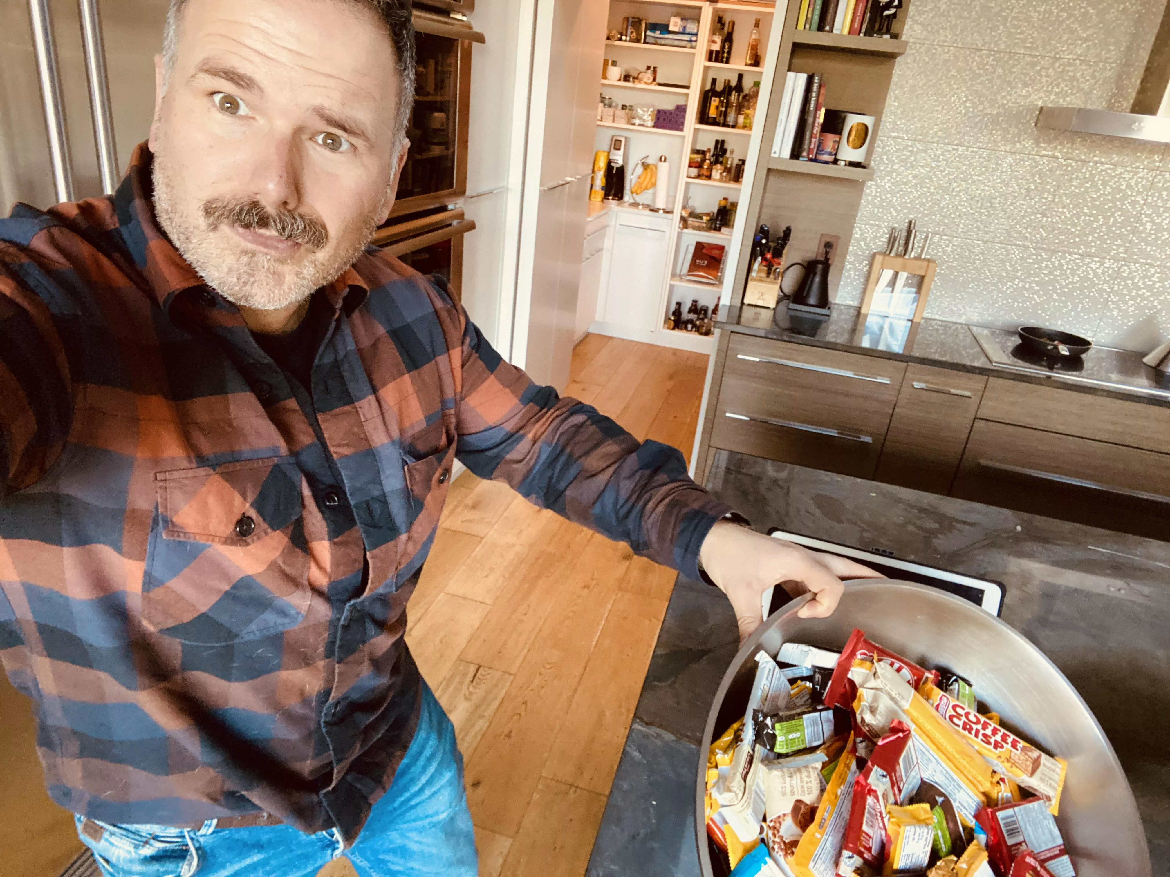 Pssst, don’t tell- Full size chocolate bars tomorrow night, boys…..