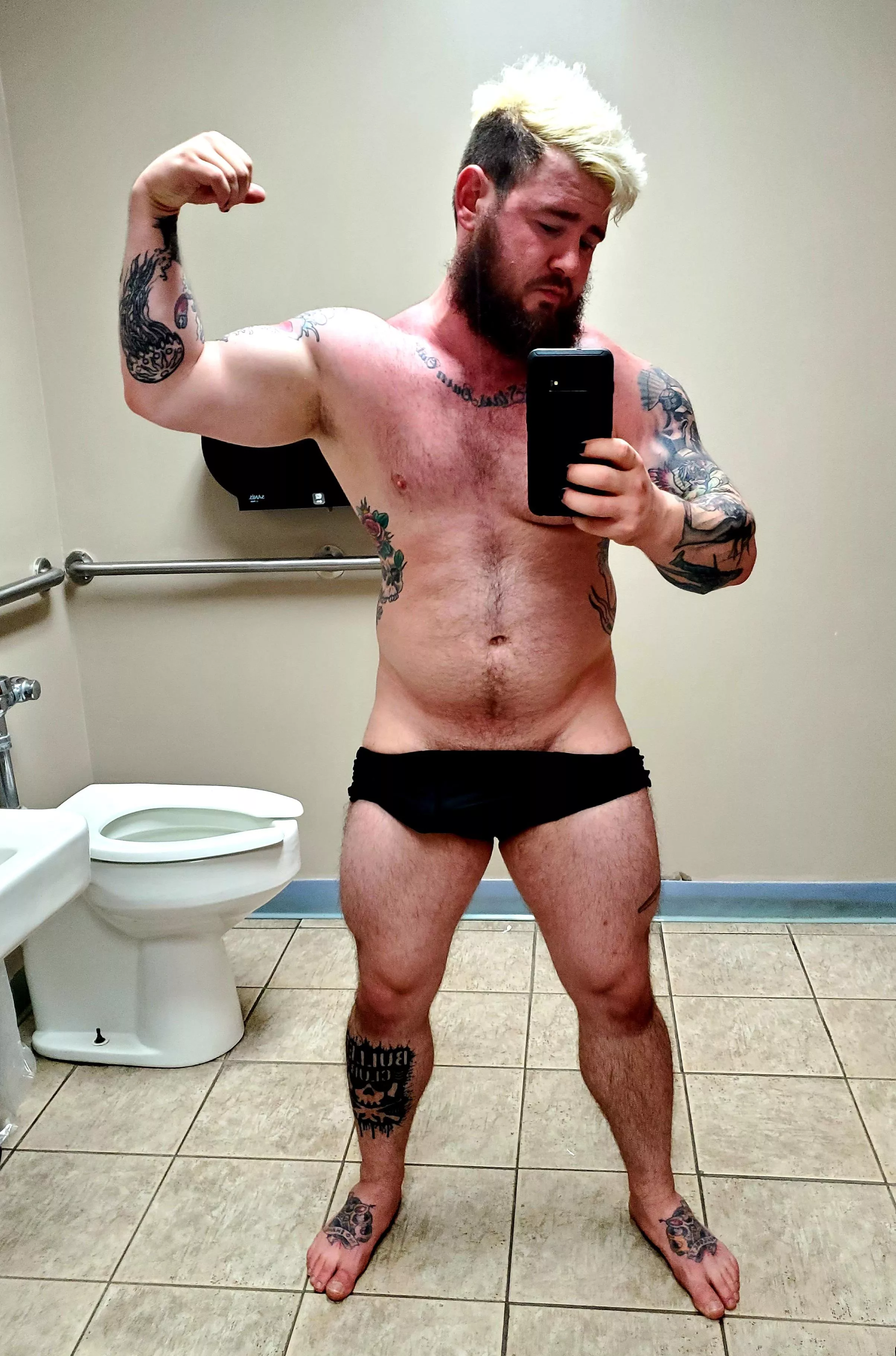 public bathroom nude selfie