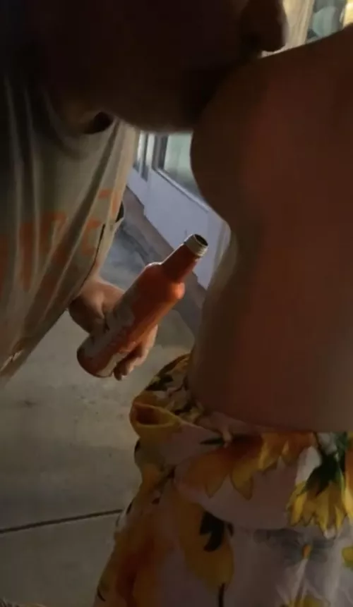 Public flash turns into getting my tits sucked.