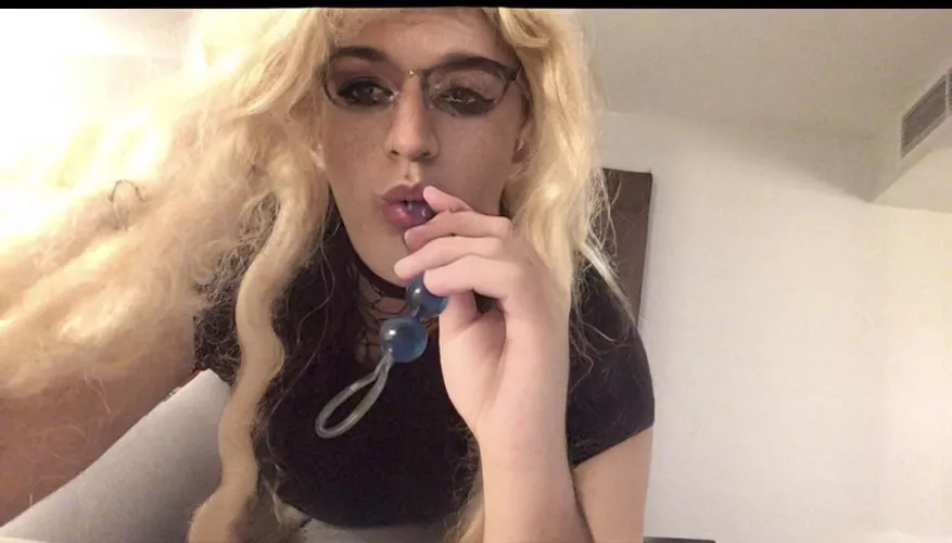 Pull my anal beads out from deep in my ass and force me to lick them clean like the good girl I am