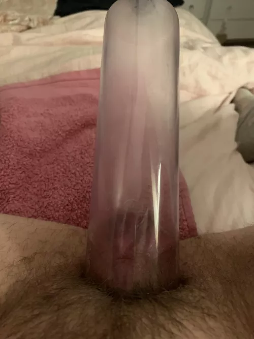 pumping with a huge crystal bedknob in my pussy.. im so full inside and pumped to my limits outside 💦