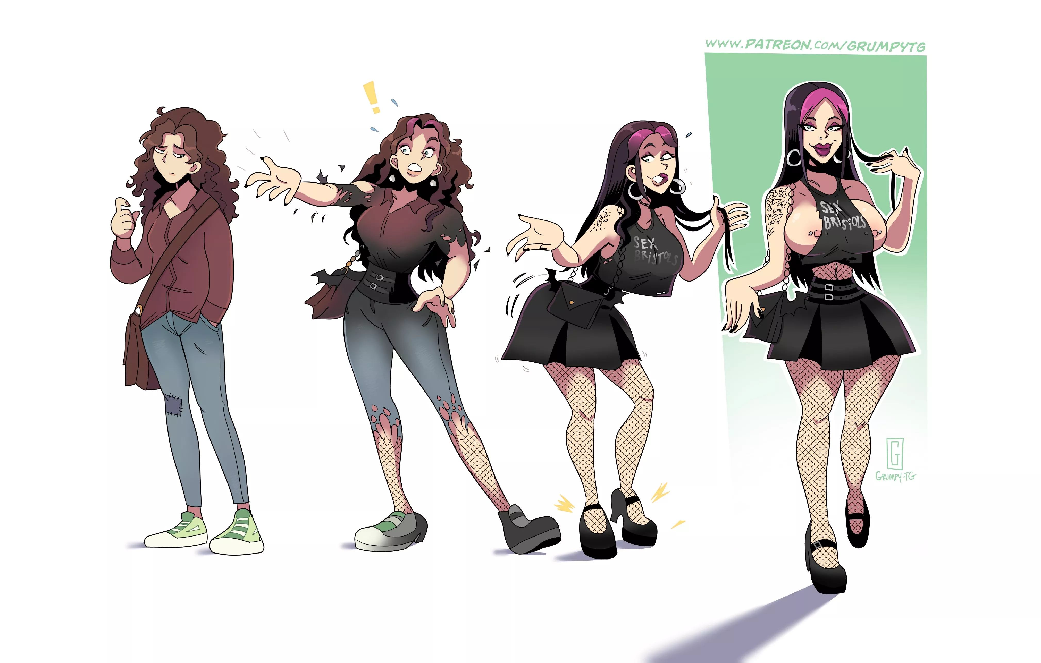 Punking the Girl - FTF to goth/punk, breast expansion, bimbofication - Grumpy-TG