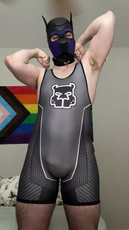 Pup is ready to tussle 😈💦 what do I get if I win?