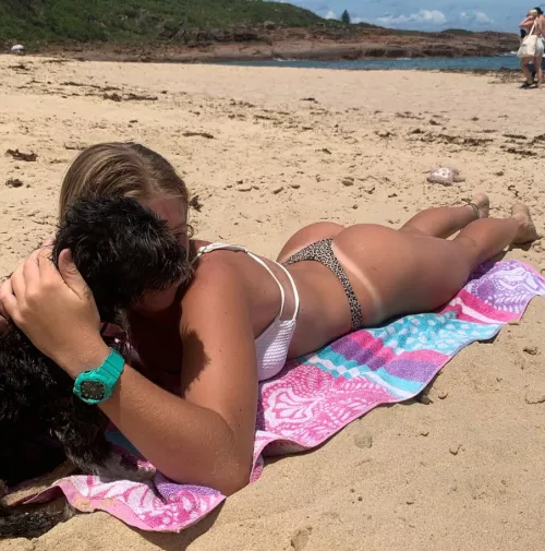 Puppy, beach, tanline -- oh my