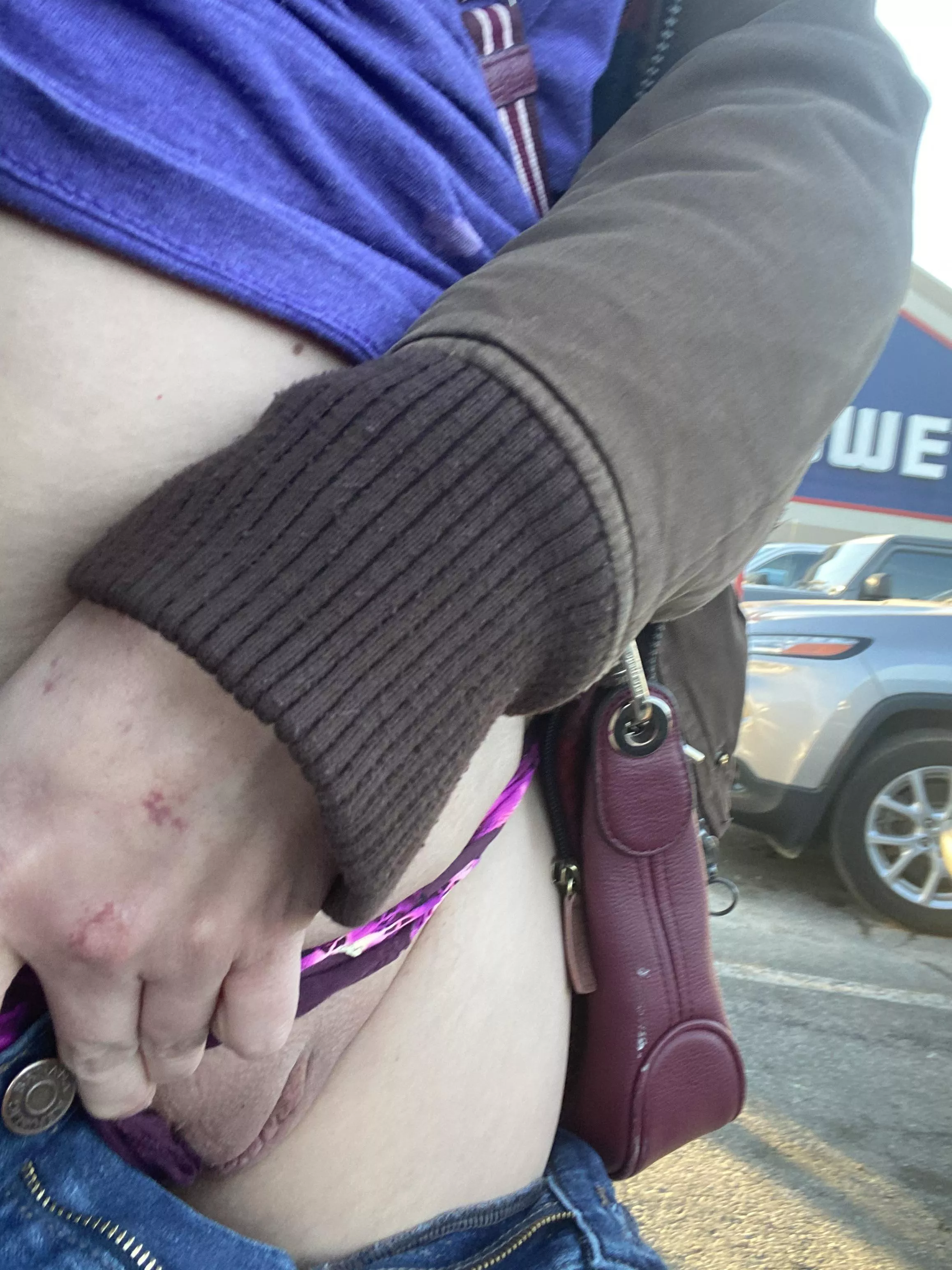 Pussy in the parking lot at Lowe’s too!