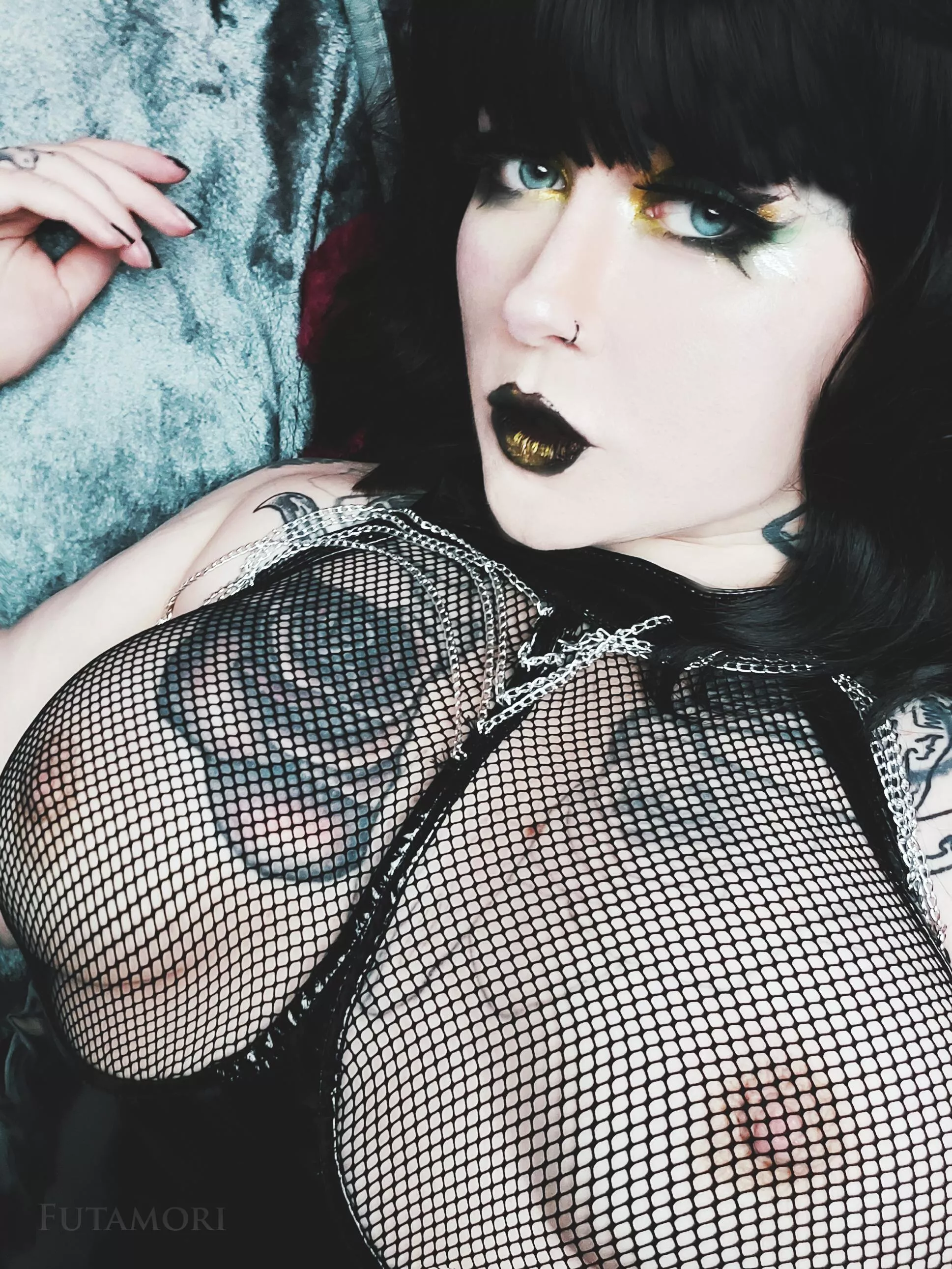 PVC and Fishnet chain outfit, enjoy my makeup here PVC and Fishnet chain outfit, enjoy my makeup here