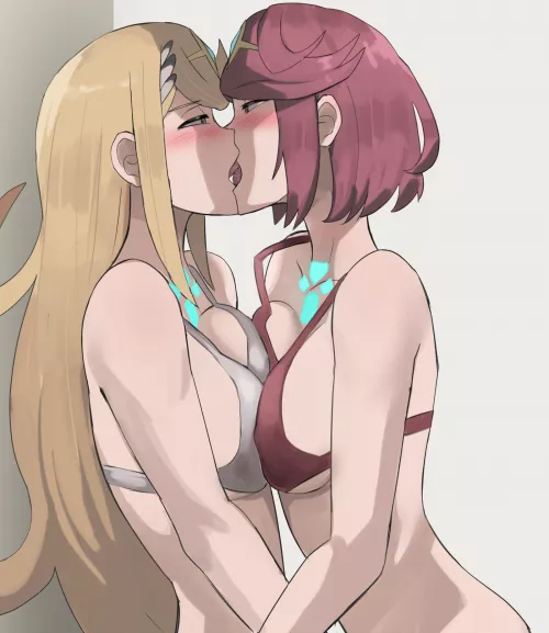 Pyra and Mythra getting hot and heavy with each other (Jourd4n) [Xenoblade Chronicles 2]