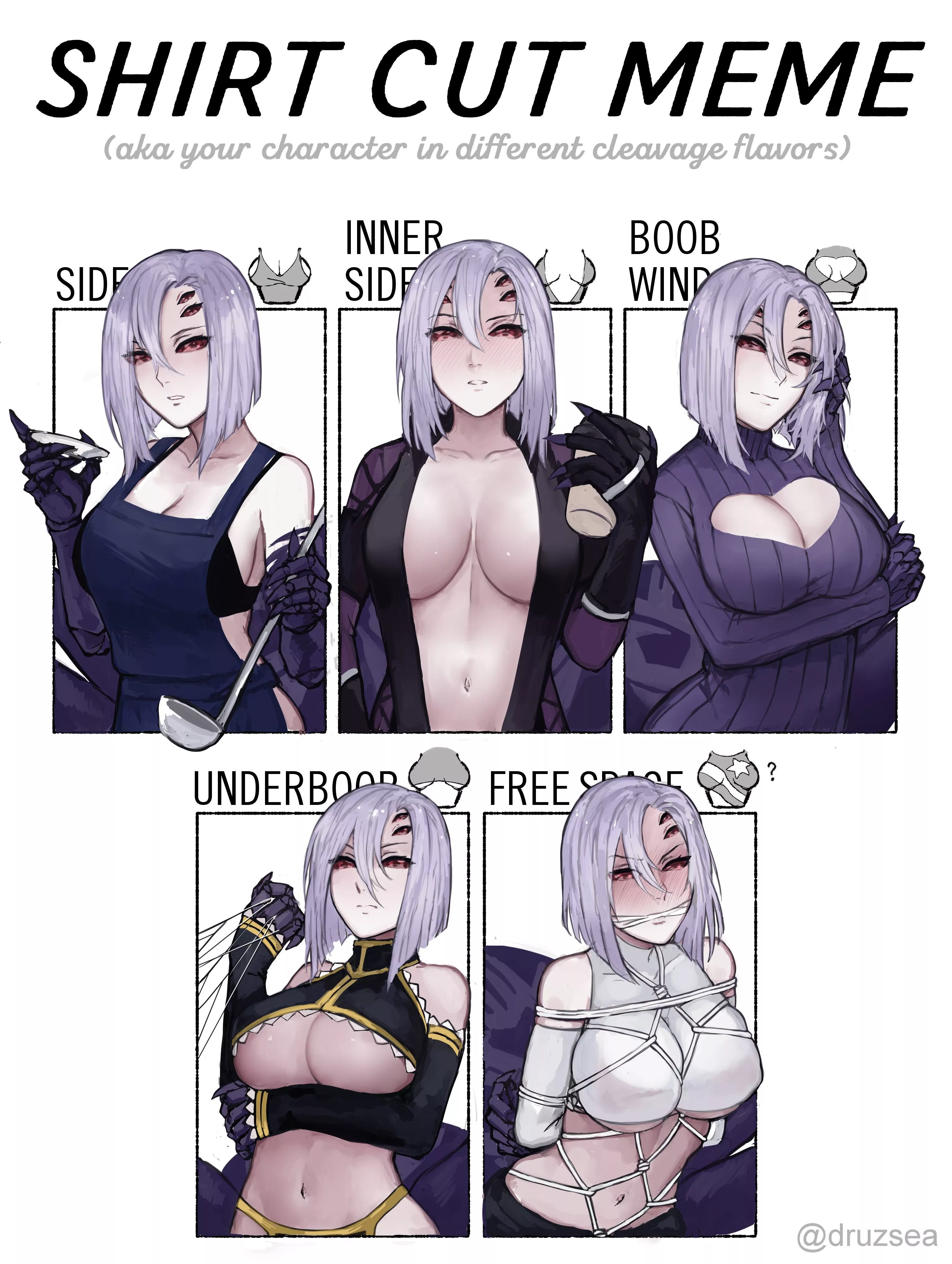 Rachnera's attempt at the shirt cut meme Rachnera's attempt at the shirt cut meme