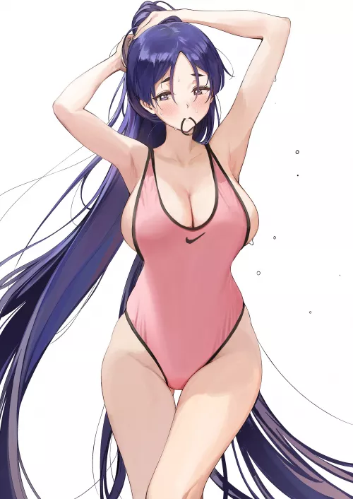 Raikou Pink Swimsuit Fixing Her Hair (Ameyame ) [Fate]