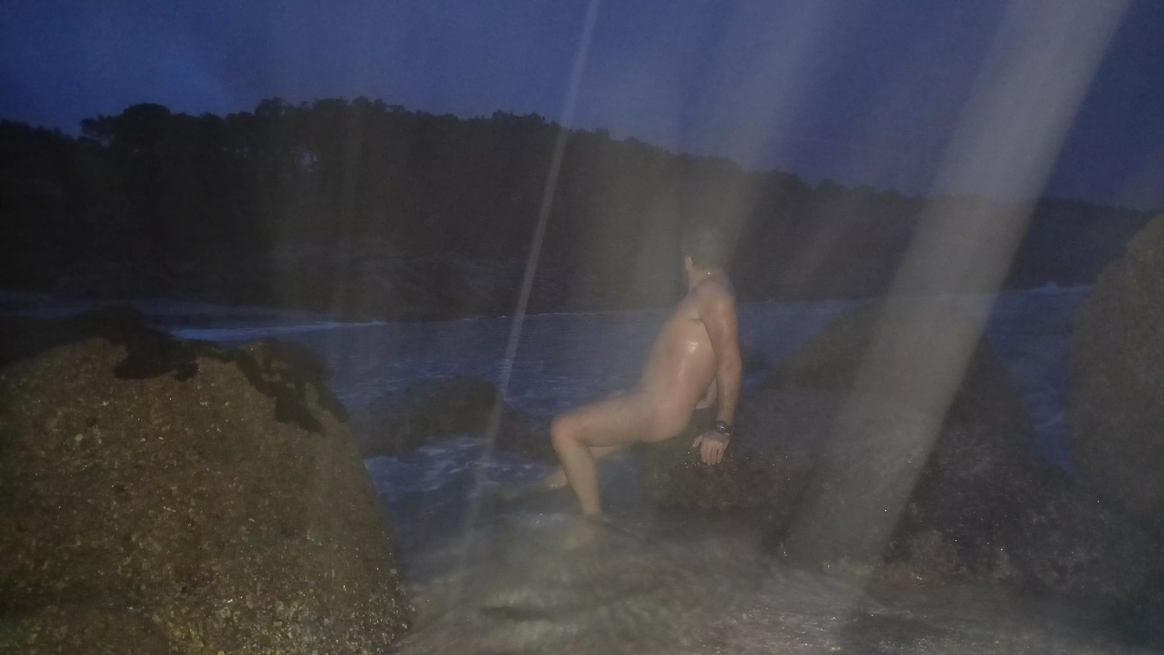 Raining. Nude freedom, night and beach. Raining. Nude freedom, night and beach.