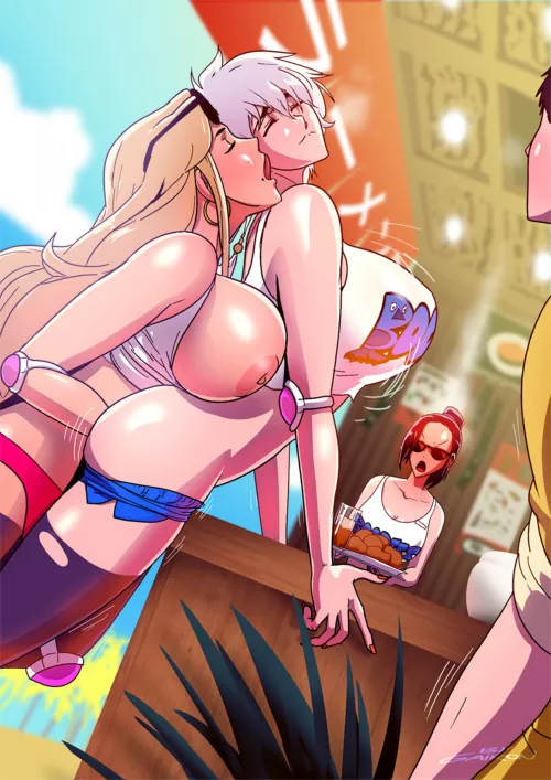 Rangiku fingering Isane in public