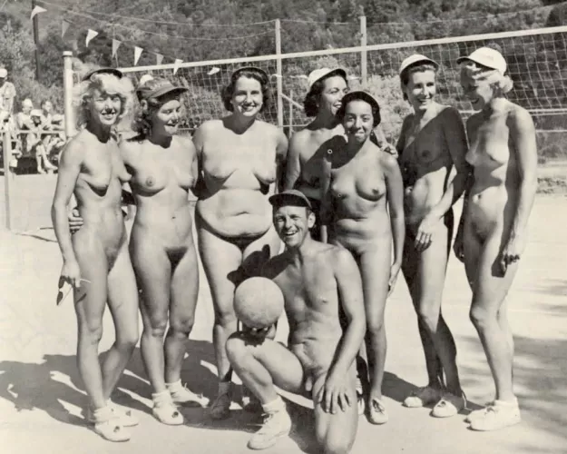 Rare to see a vintage BBW nudist