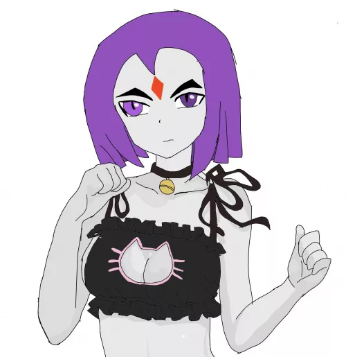 Raven in keyhole cat bra (Original art work)