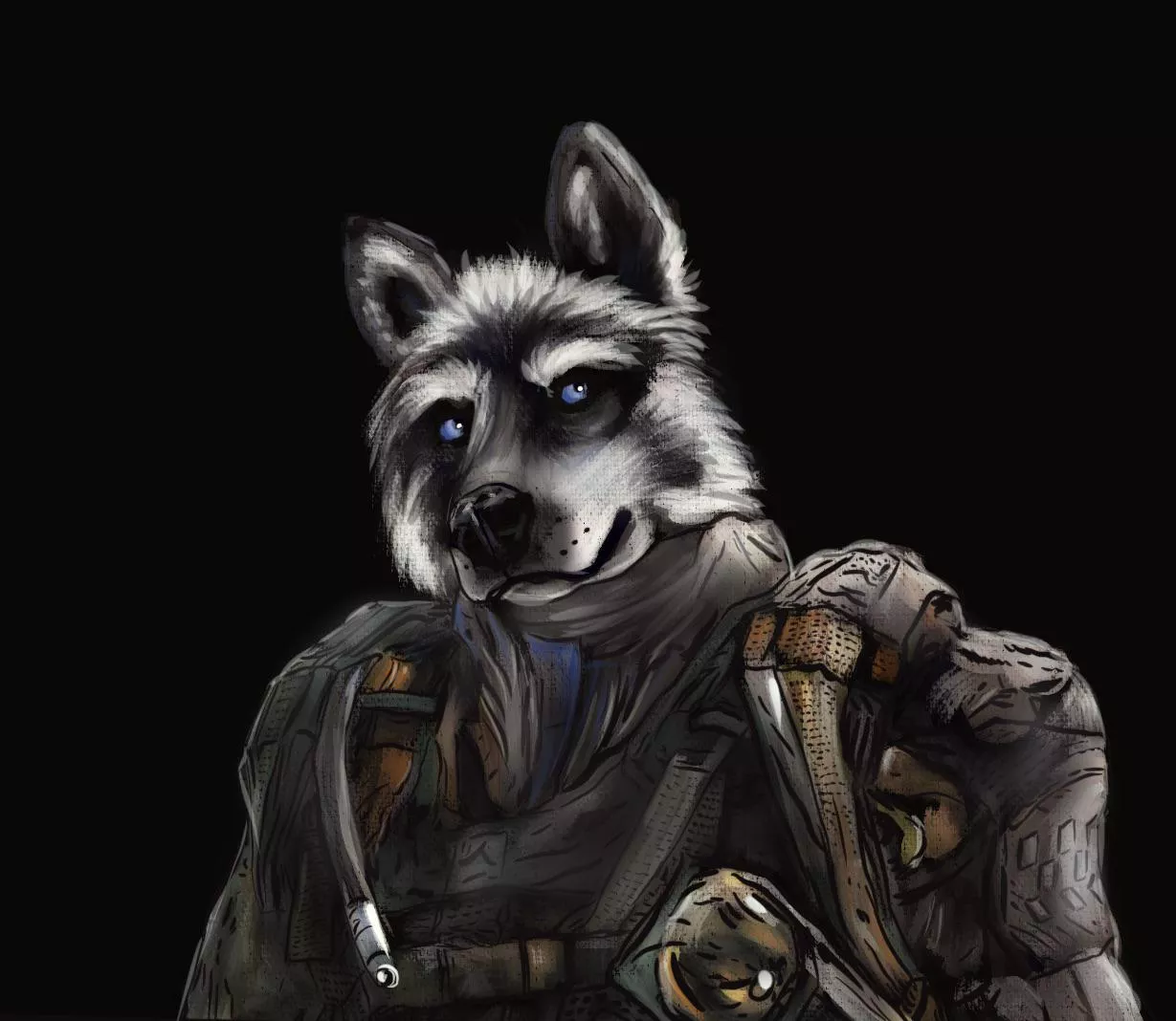 Ready for action. Oil effect digital painting.