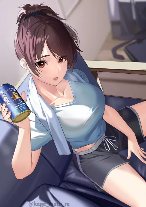 Ready for her after work out beer (@kage_matu_re)