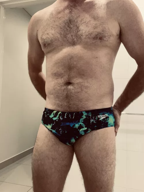 Ready to hit the pool in my new speedo’s 🏊♂️