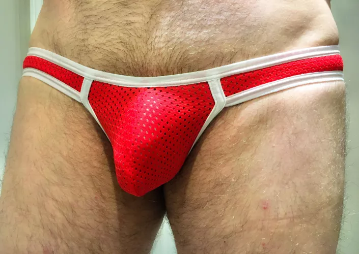 Red mesh bikini... Red mesh bikini...