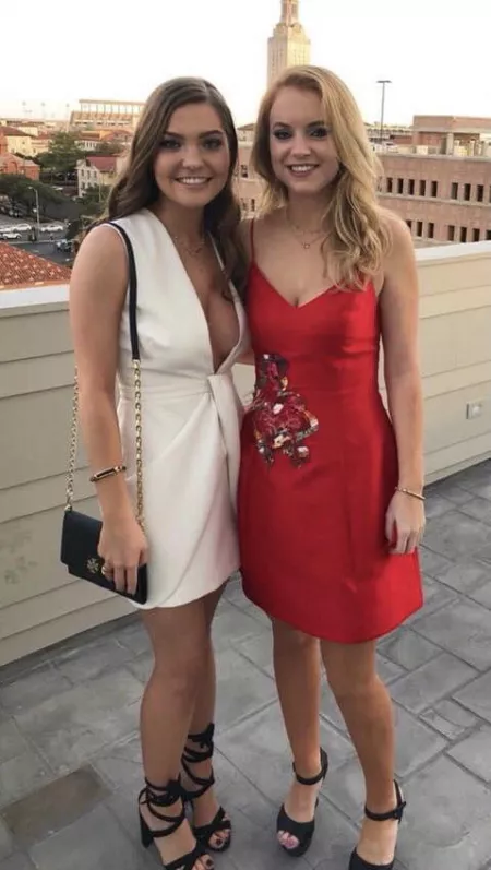 Red or white dress? Red or white dress?