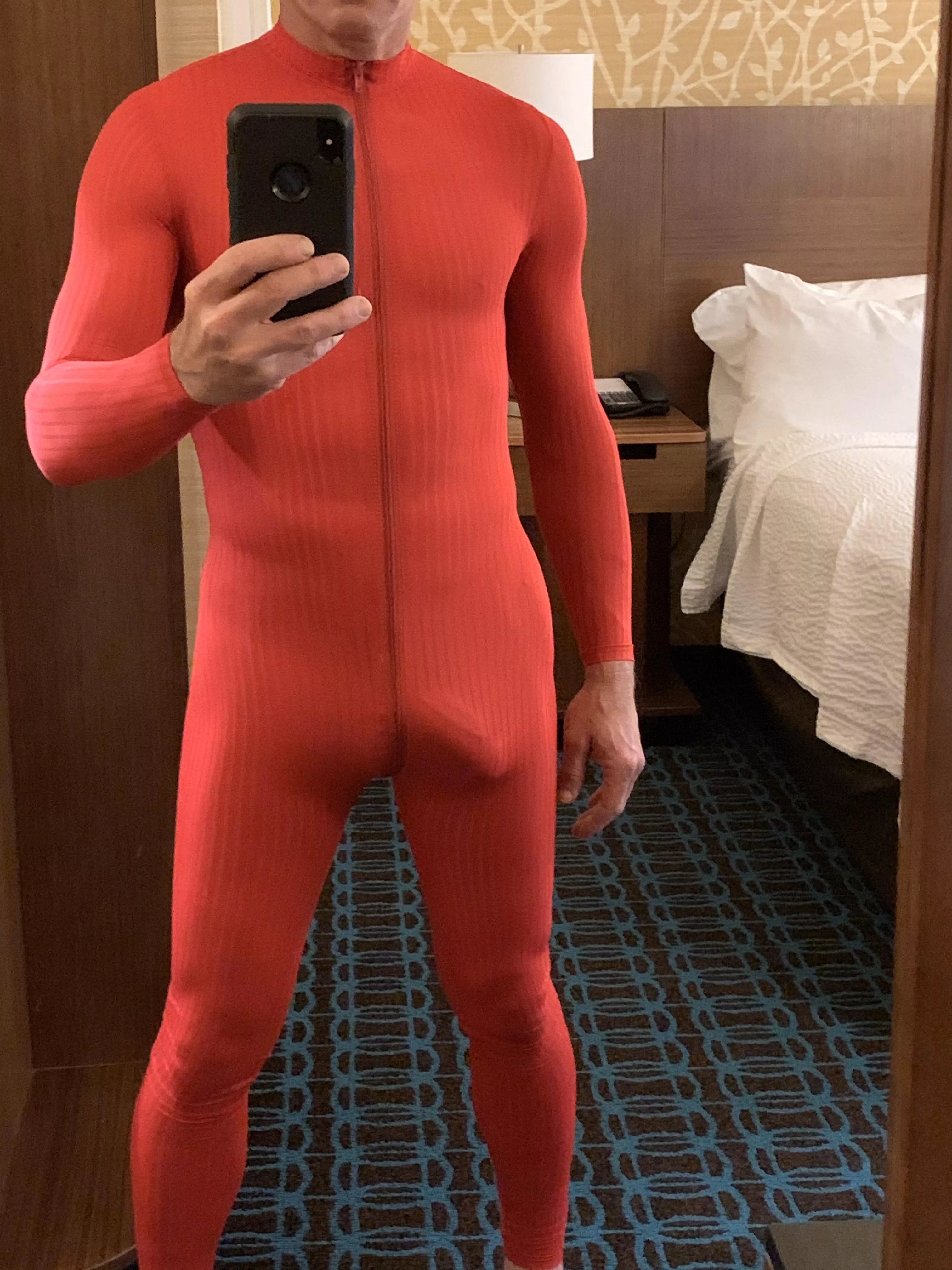 Red silk suit w 2 way zipper Red silk suit w 2 way zipper