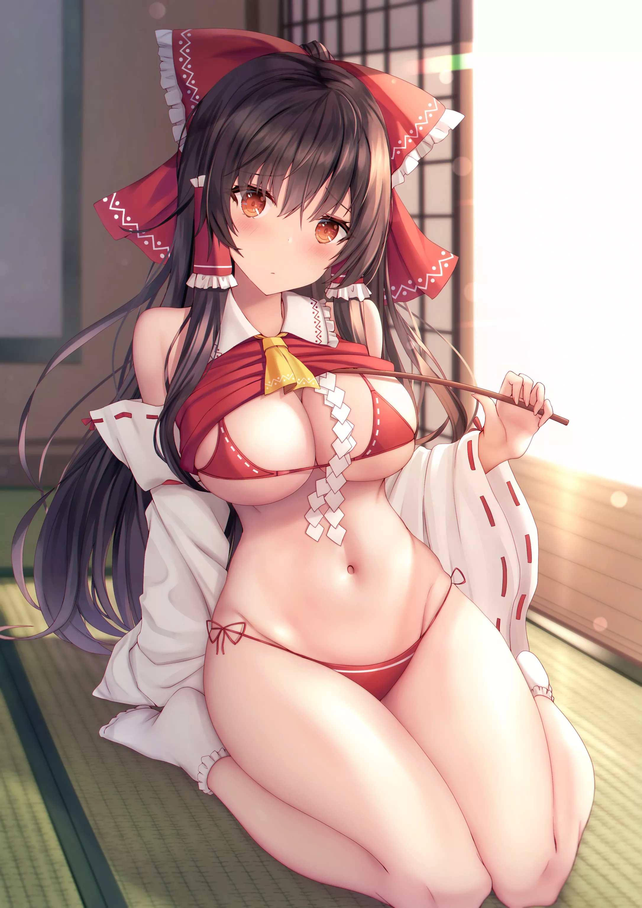 Reimu showing off her lingerie Reimu showing off her lingerie