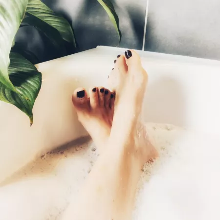 Relaxing in a warm bath Relaxing in a warm bath
