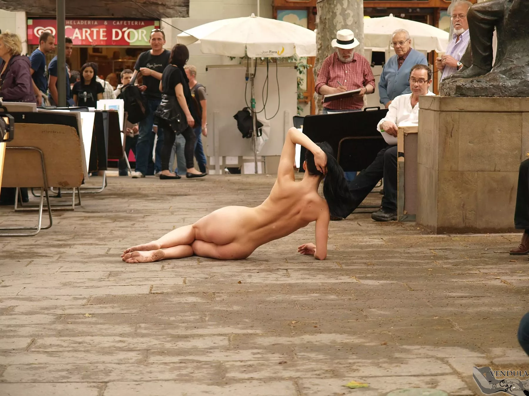 relaxing nude in Barcelona