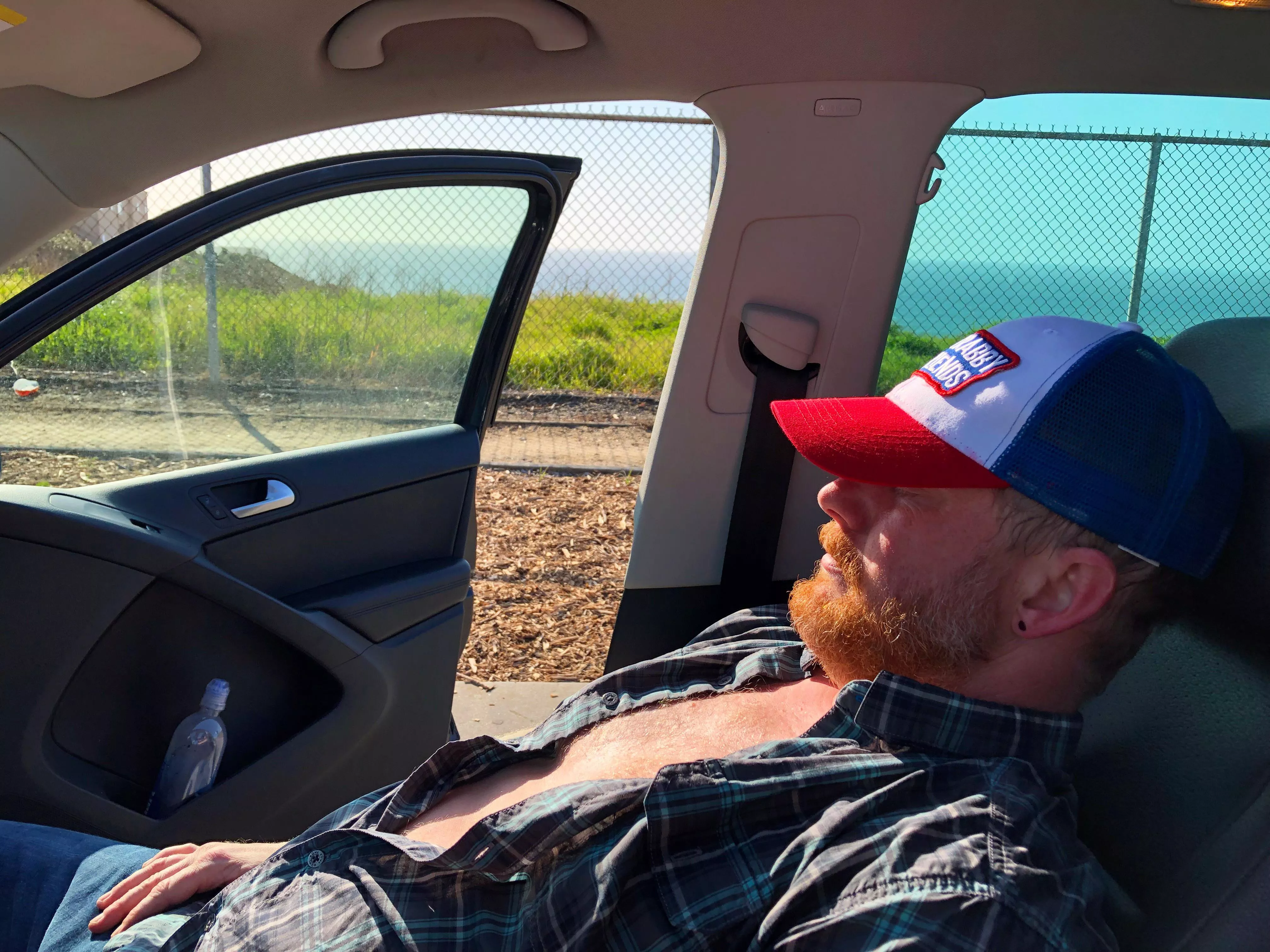 Resting sun kissed daddy.